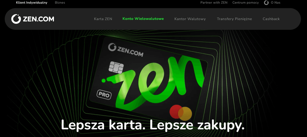 Konto wielowalutowe ZEN.com z kartą Mastercard