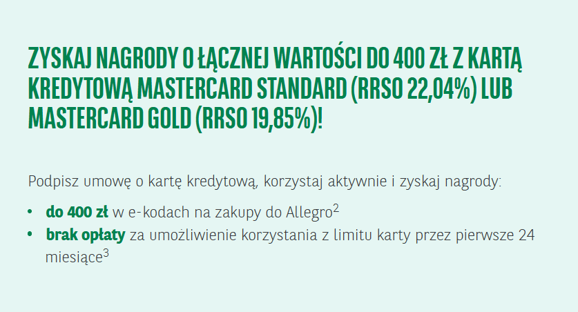 Promocja karty kredytowej Mastercard w BNP Paribas – e-kody do Allegro