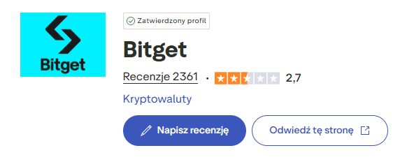 Opinie o Bitget na Trustpilot